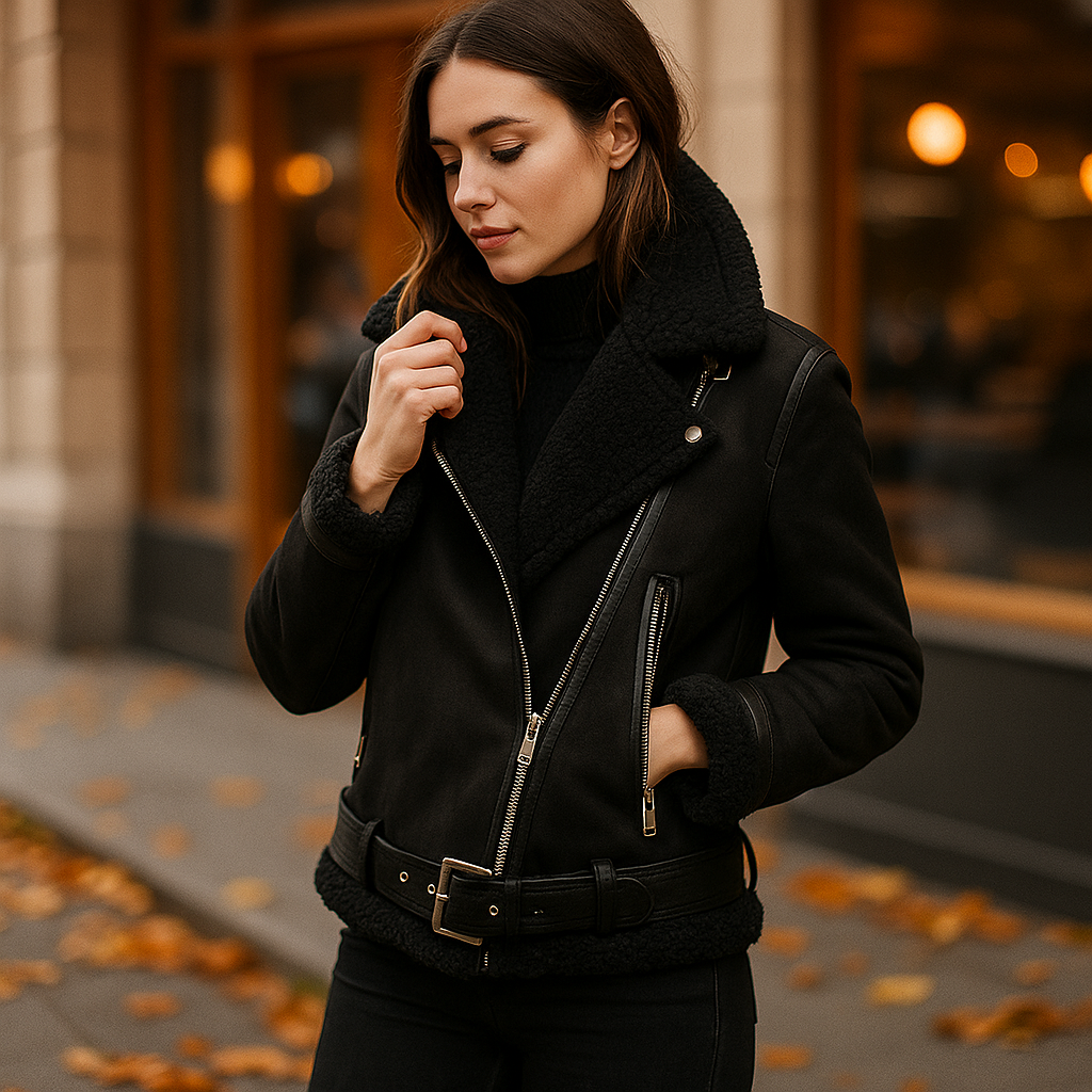 Vivano – Kurtka Skórzana Edge z Futerkiem Sherpa