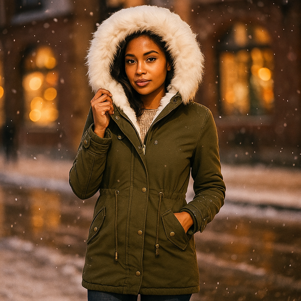 WOLFF – Elegancka Zimowa Kurtka z Kapturem i Guzikami