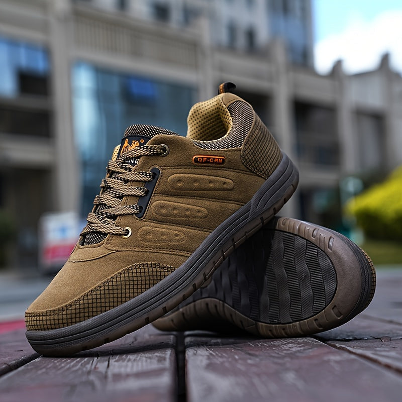 Męskie buty wędrówkowe - solidne - sznurowane