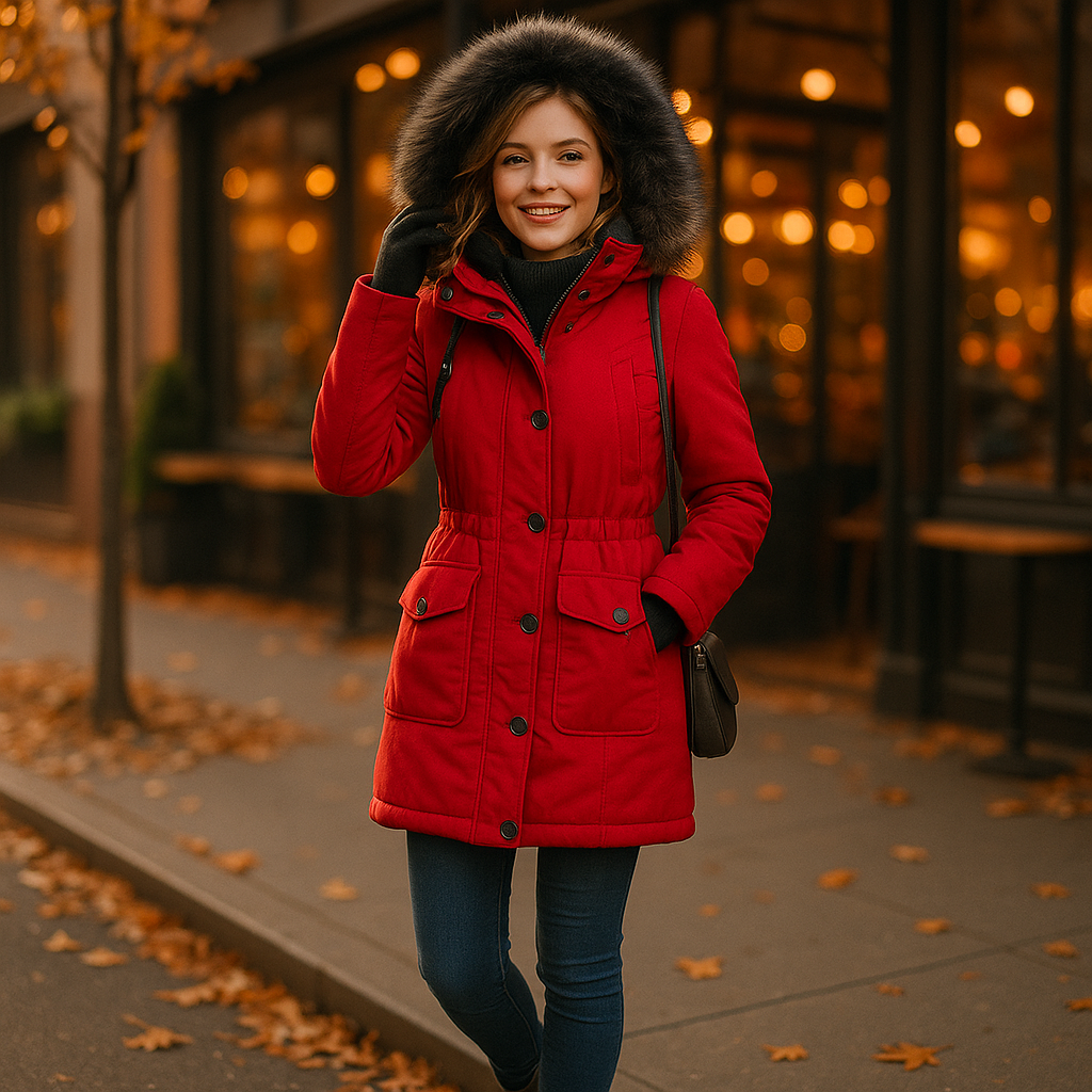 Vivano FRIEDA Ciepły Płaszcz Modowy