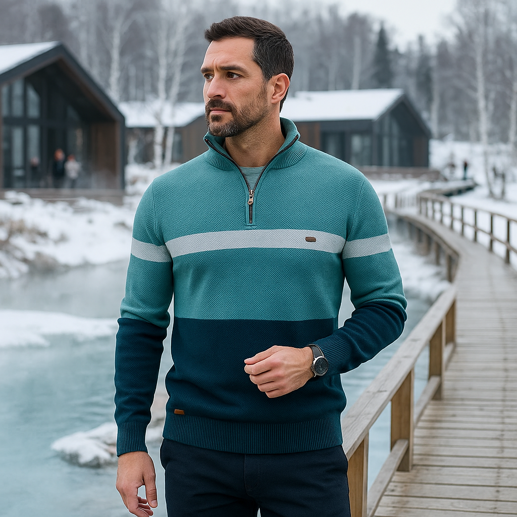 Męski sweter bawełniany - klasyczny - miękki