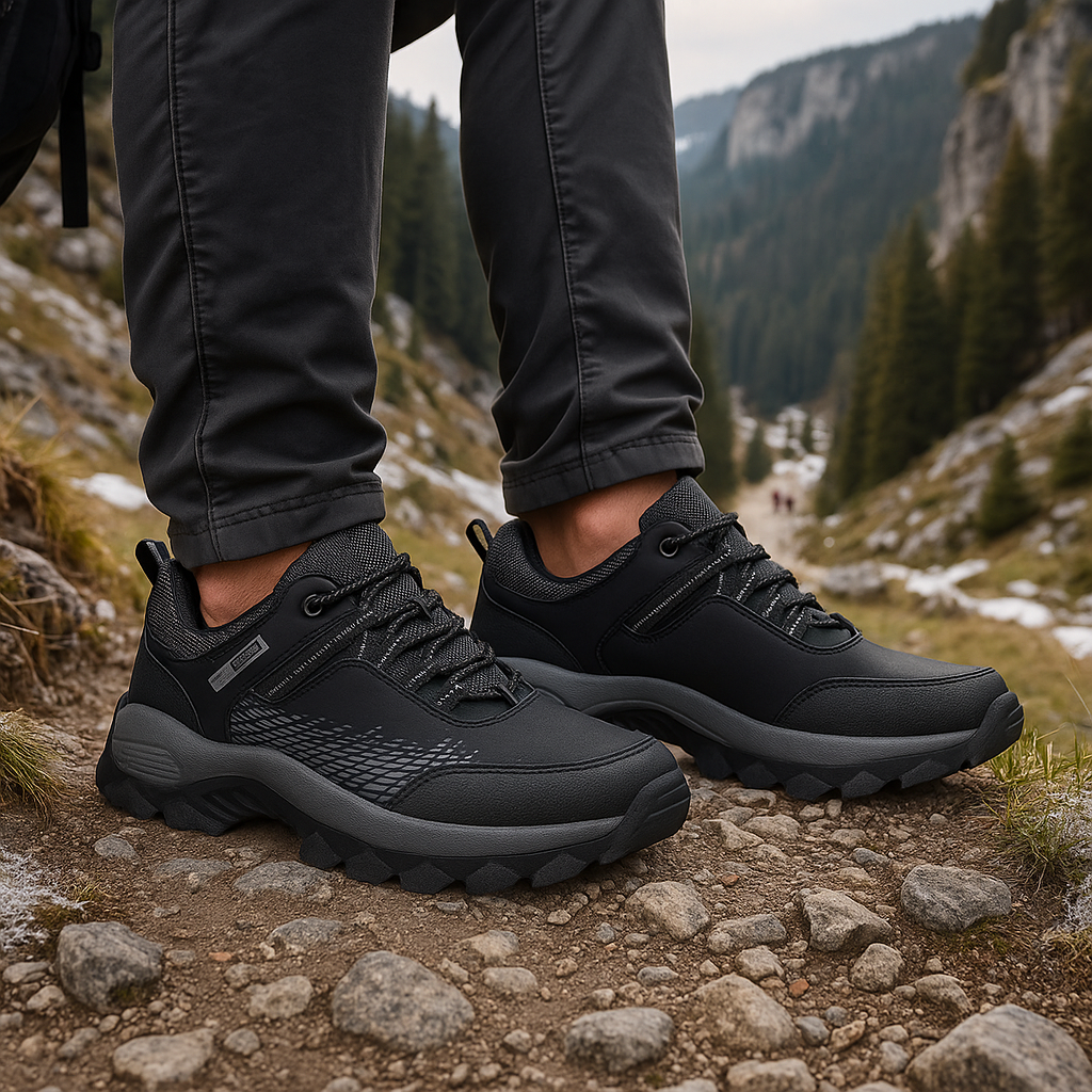 Męskie buty trekkingowe na bosaka - sznurowane - lekkie - wytrzymałe