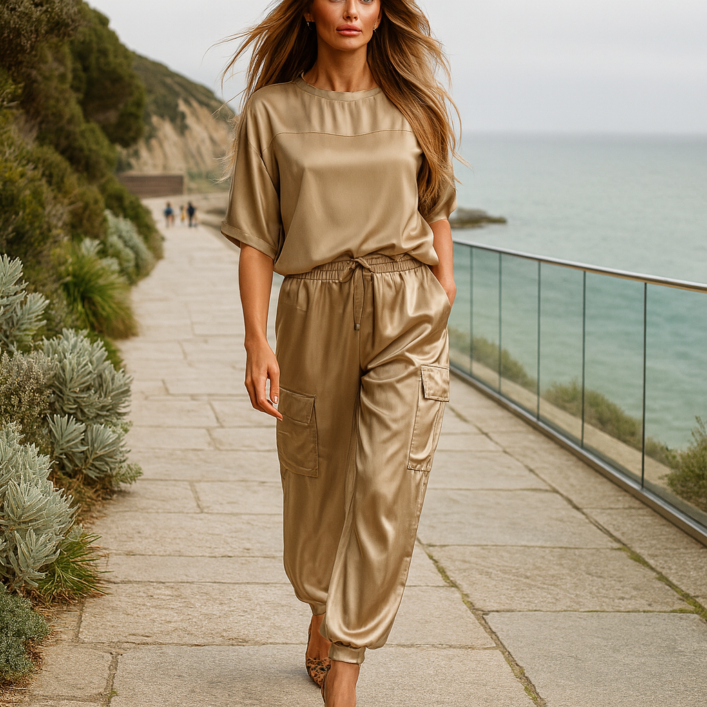 Lina - Klasyczny zestaw satynowy - Dla kobiet