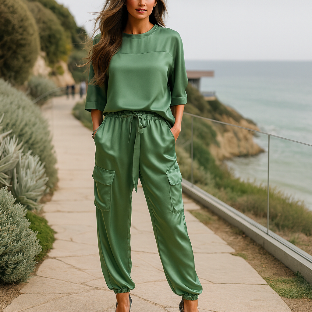 Lina - Klasyczny zestaw satynowy - Dla kobiet