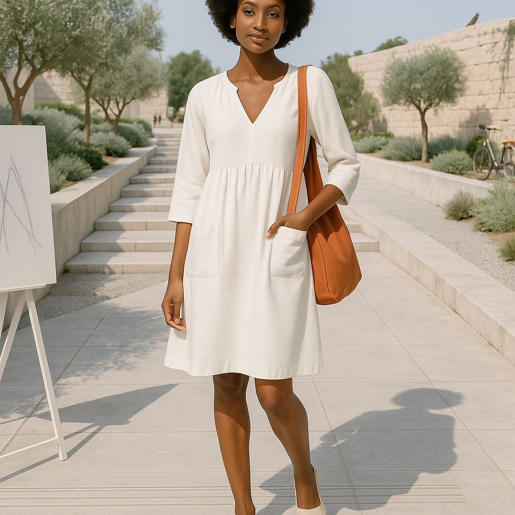 Franca Luźna Sukienka Koszulowa - Oversize - Midi