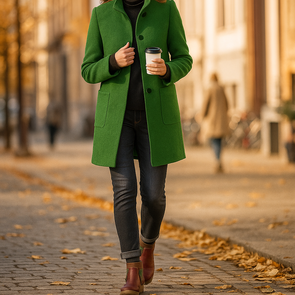 Vivano – Elegancki Wełniany Płaszcz Dla Kobiet