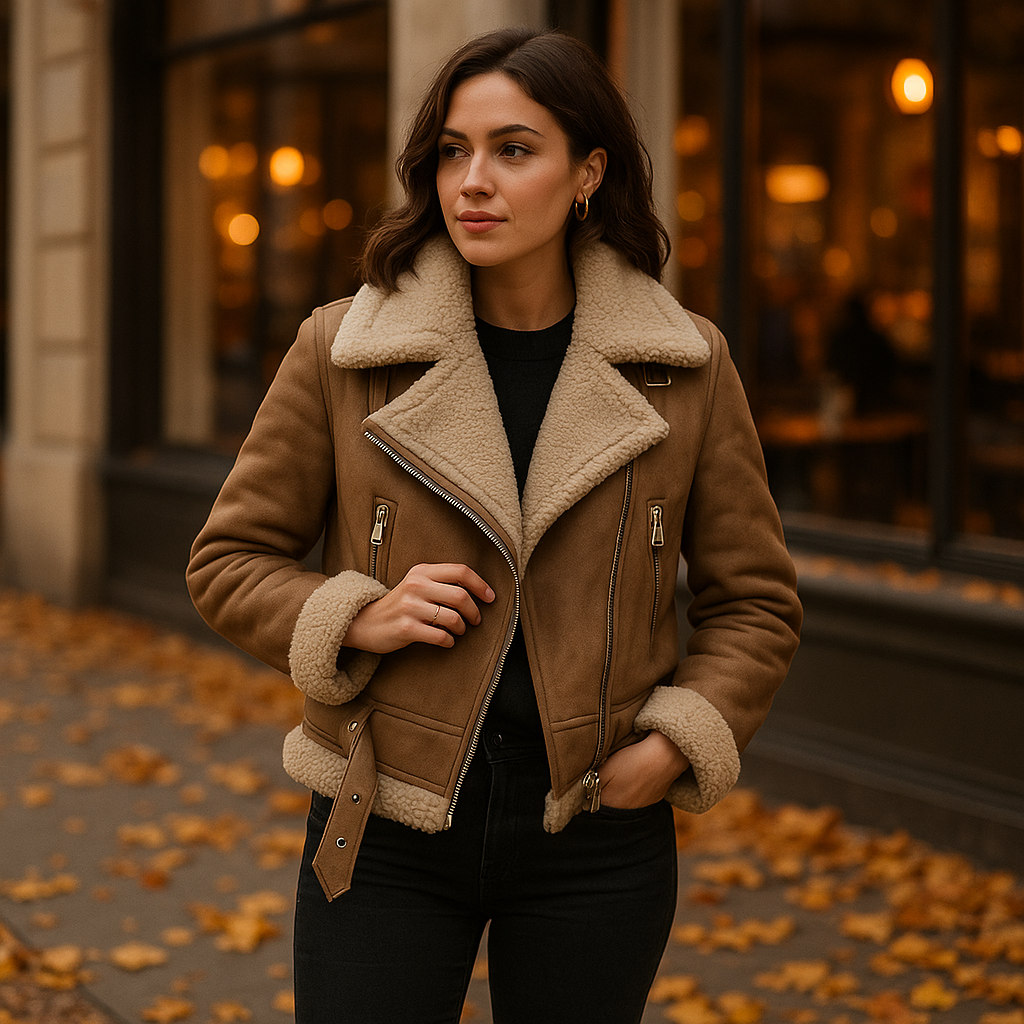 Vivano – Kurtka Skórzana Edge z Futerkiem Sherpa