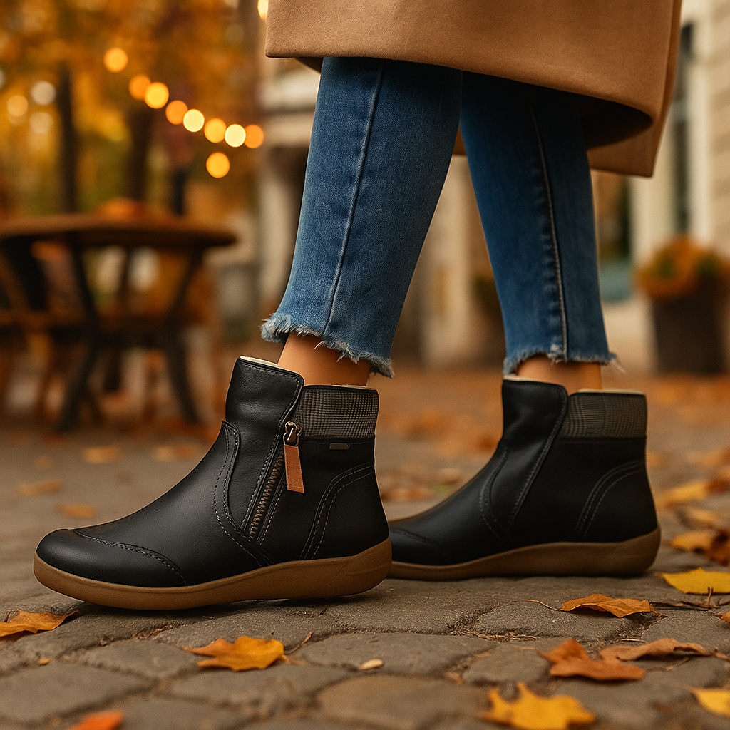 Vivano – Wodoodporne Ortopedyczne Skórzane Botki