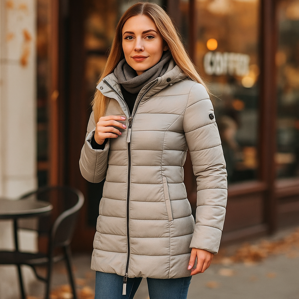 Vivano – Modny Długi Płaszcz z Miękką Podszewką i Kapturem