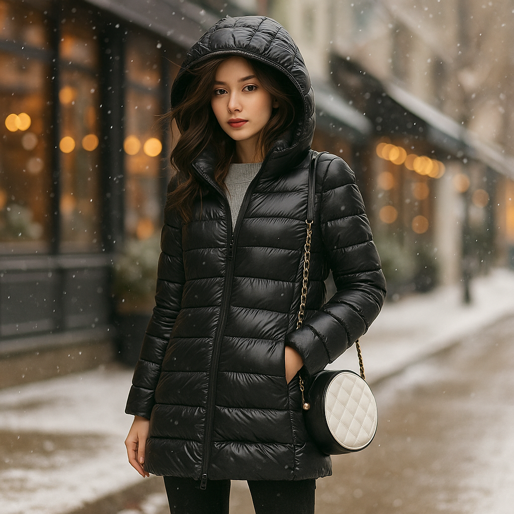 Vivano – Ultralekka Damska Kurtka Puchowa z Kapturem