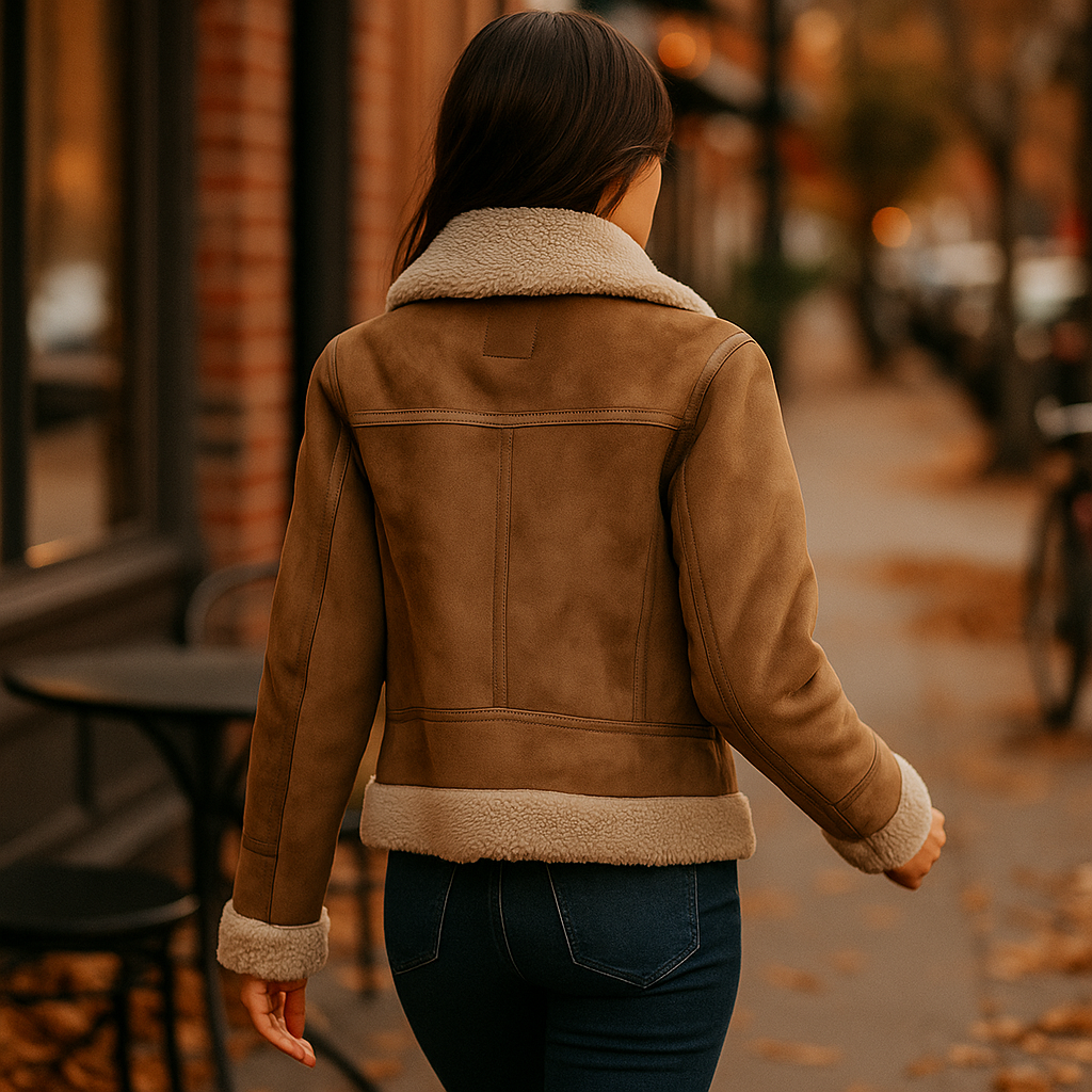 Vivano – Kurtka Skórzana Edge z Futerkiem Sherpa