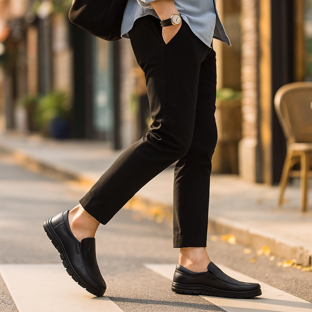 Vivano - Męskie buty codzienne z prawdziwej skóry