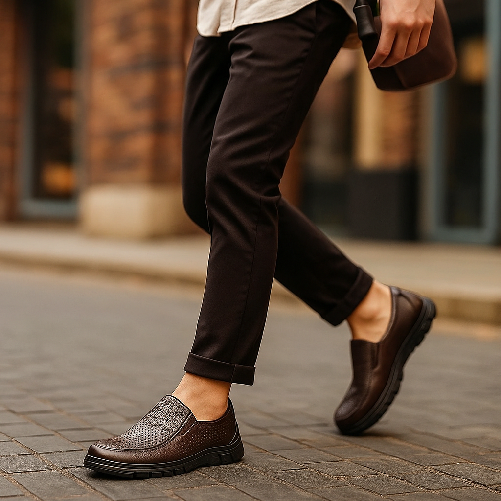 Vivano - Męskie buty codzienne z prawdziwej skóry