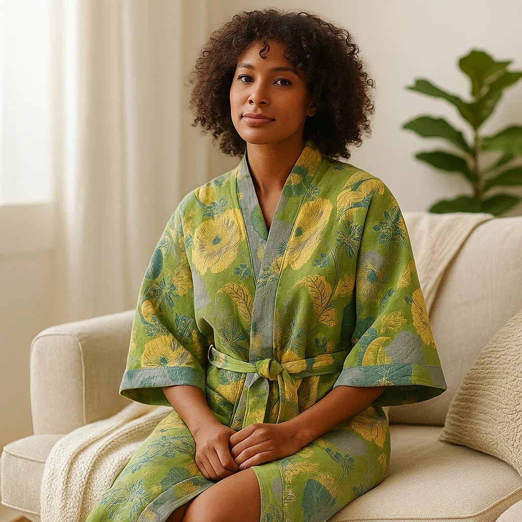 BloomEase – Wytworny Koc z Bawełny z Delikatnym Wzorem Kwiatowym na Relaksujący Moment w Życiu