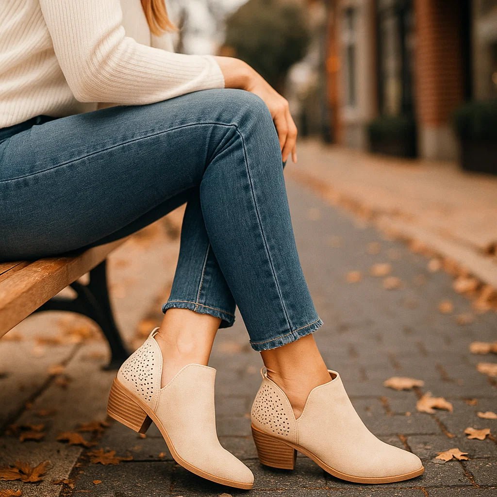 Botki Damskie na Kostkę z Krzyżowym Designem - vivano - warszawa