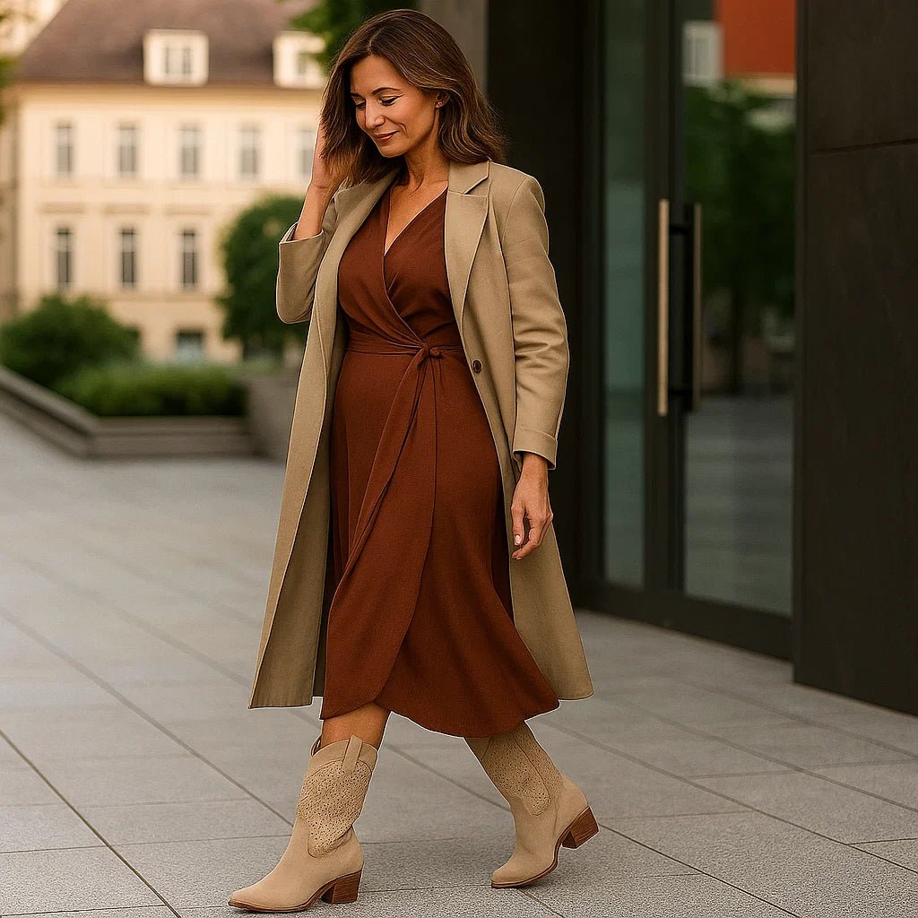 Botki Kowbojskie Damskie Skórzane dla Seniorek