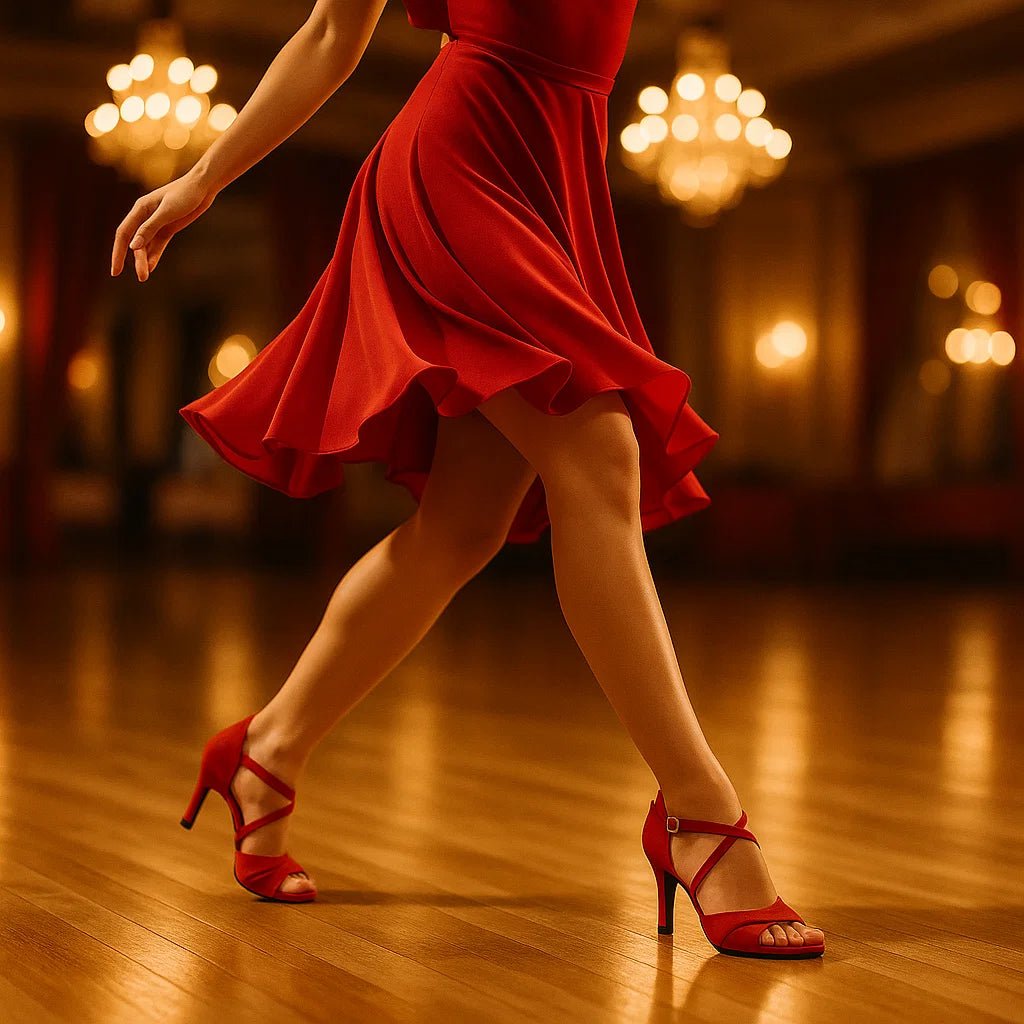 Buty Taneczne z Weluru na Spersonalizowanym Obcasie - vivano - warszawa