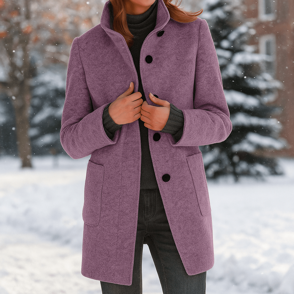 Camille - Elegancki płaszcz damski - Wysoki kołnierz - Stylowe ciepło - vivano - warszawa