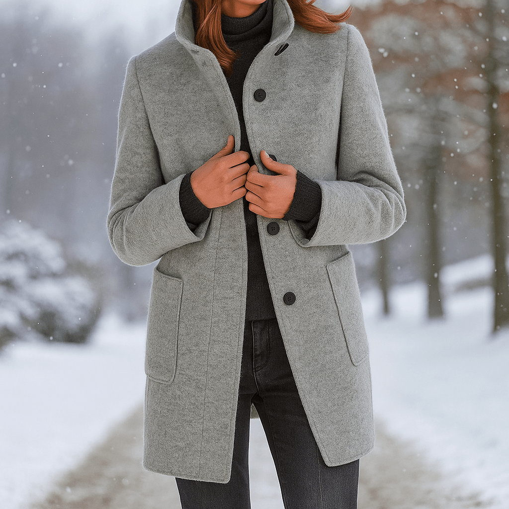 Camille - Elegancki płaszcz damski - Wysoki kołnierz - Stylowe ciepło - vivano - warszawa
