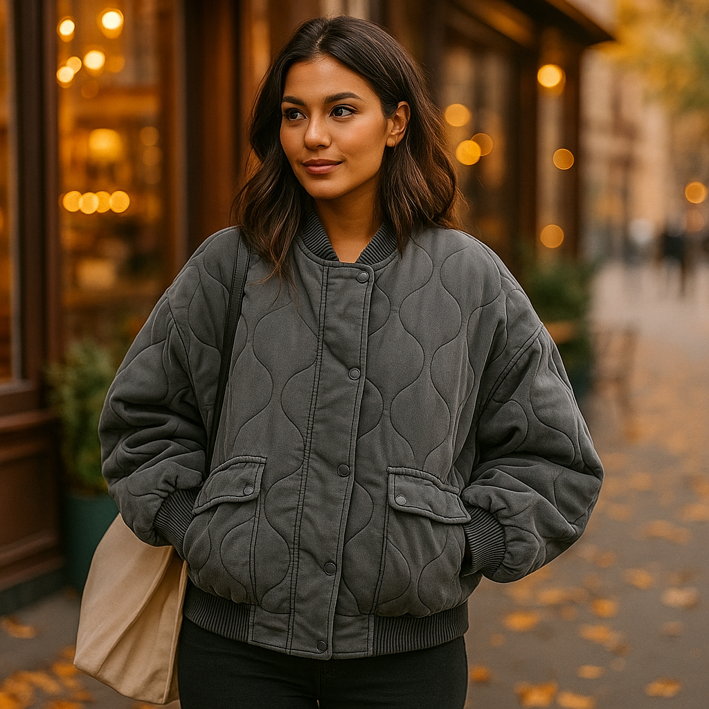 Vivano – Damska Luźna Szara Bomberka