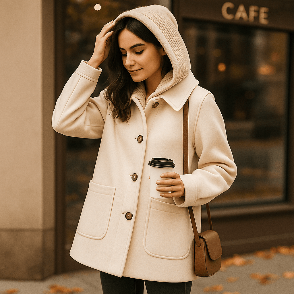 Chloe – Gruby Kardigan z Kapturem i Futerkiem - vivano - warszawa