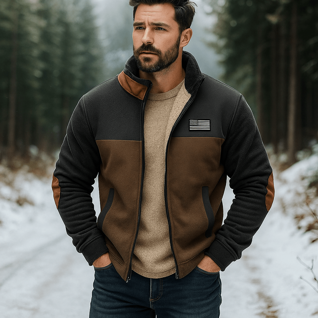 Ciepła Kurtka Polarowa Męska - Podszewka z Miękkiego Futra - vivano - warszawa