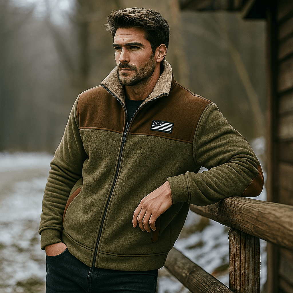 Ciepła Kurtka Polarowa Męska - Podszewka z Miękkiego Futra - vivano - warszawa