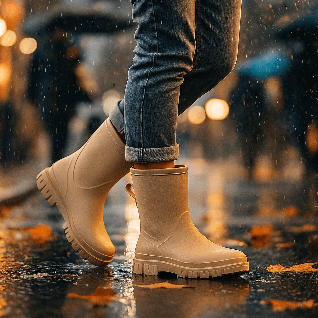 Ciepłe Wodoodporne Kalosze Damskie - Zimowe - Fleece - Slip-on