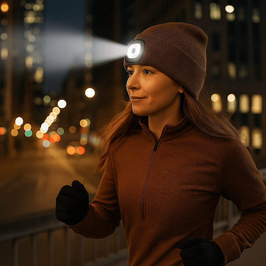 Czapka LED Komfortowa z Odczepianą Lampą Czołową