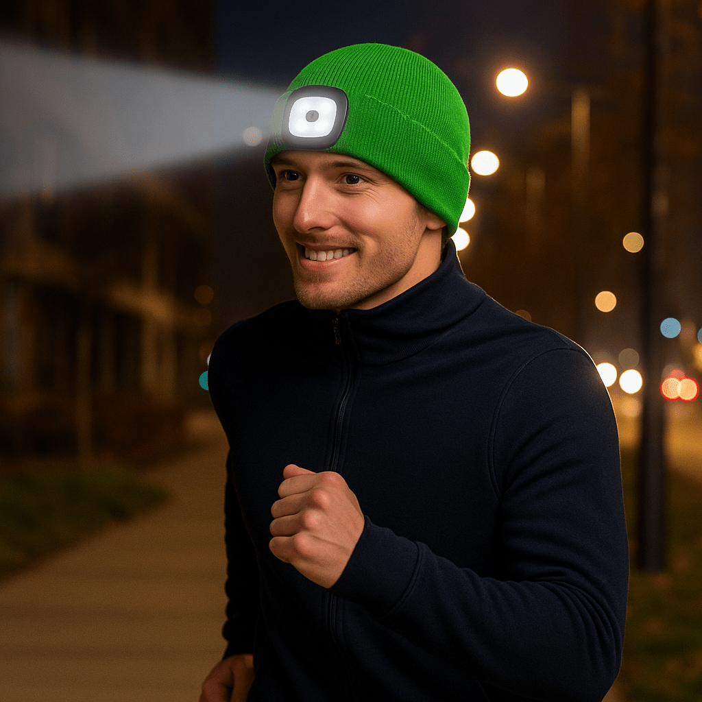 Czapka LED Komfortowa z Odczepianą Lampą Czołową