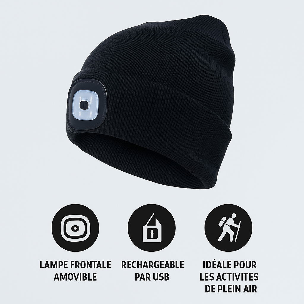 Czapka LED Komfortowa z Odczepianą Lampą Czołową