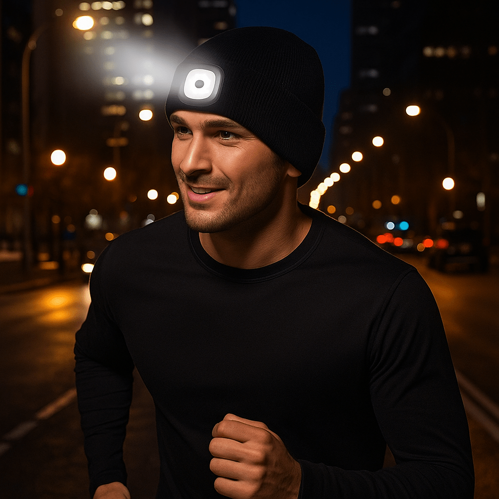 Czapka LED Komfortowa z Odczepianą Lampą Czołową