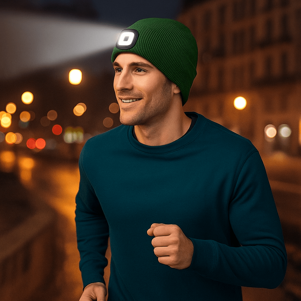 Czapka LED Komfortowa z Odczepianą Lampą Czołową