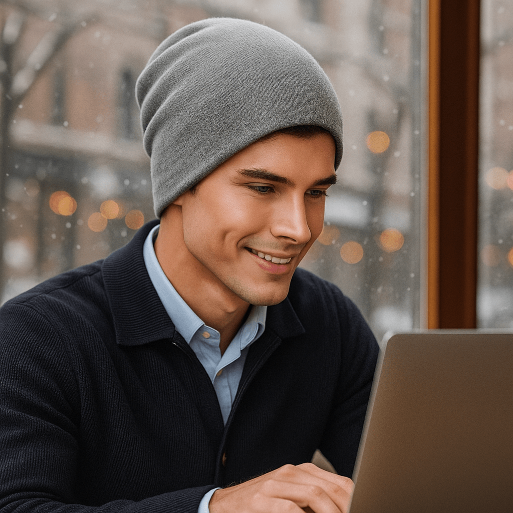 Czapka męska z wełny casual