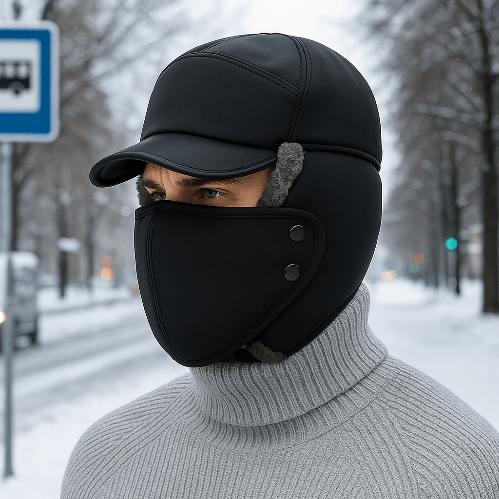 Czapka trapper termiczna wiatroodporna na zimę