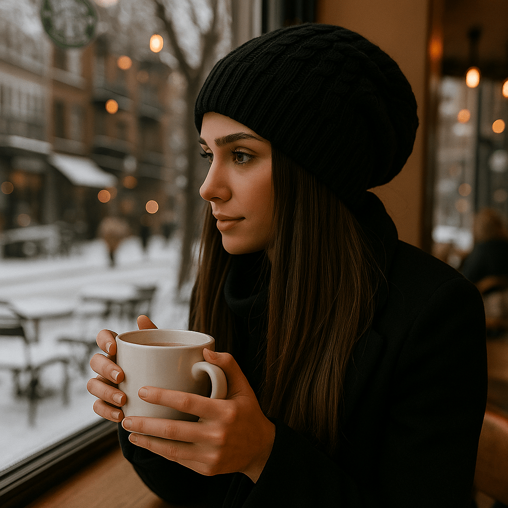 Czapka zimowa damska, gruba dzianina, casual