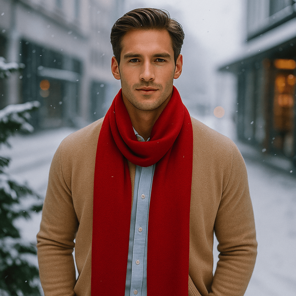 Czerwony Kaszmirowy Szal – Ponadczasowa Elegancja i Ciepło