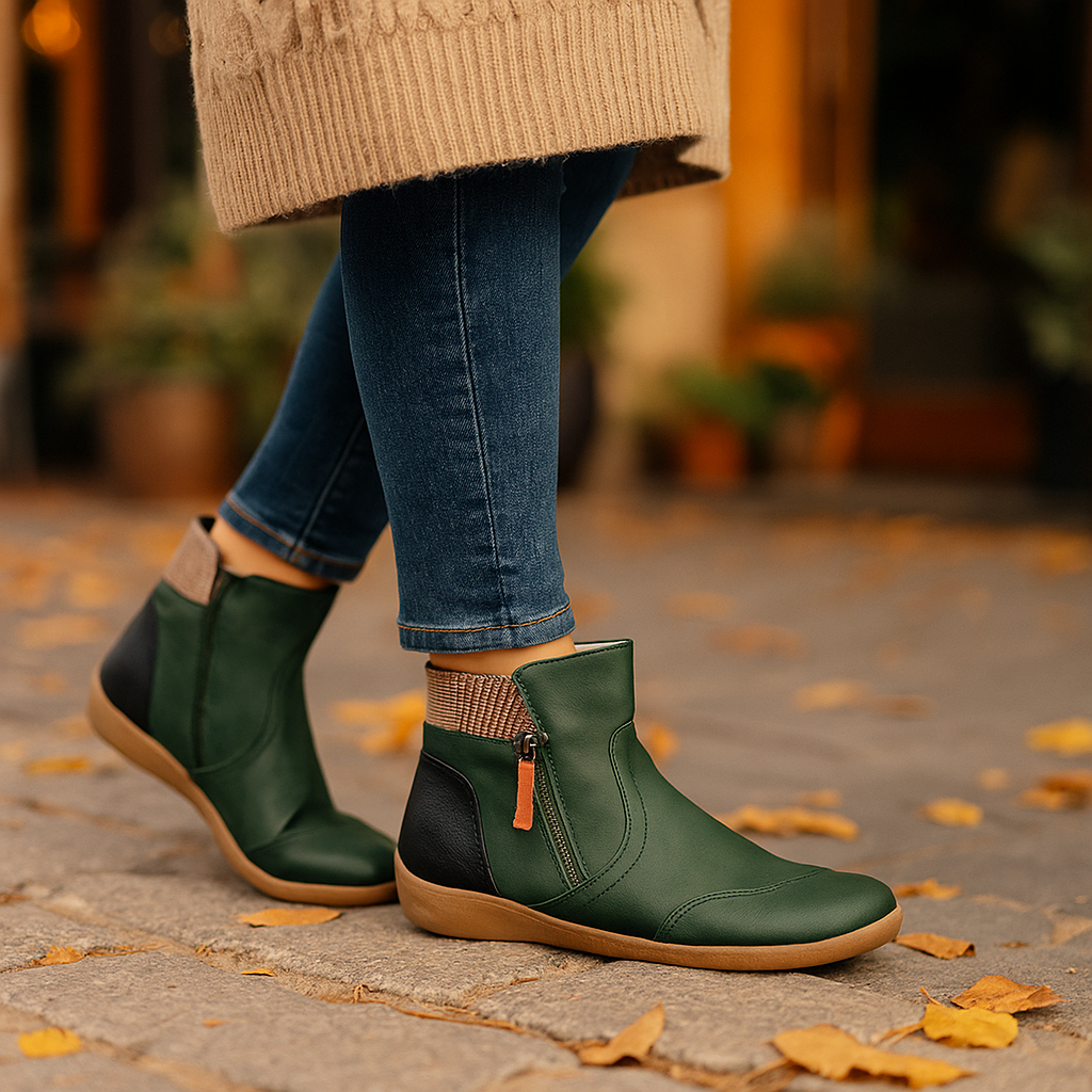 Vivano – Wodoodporne Ortopedyczne Skórzane Botki