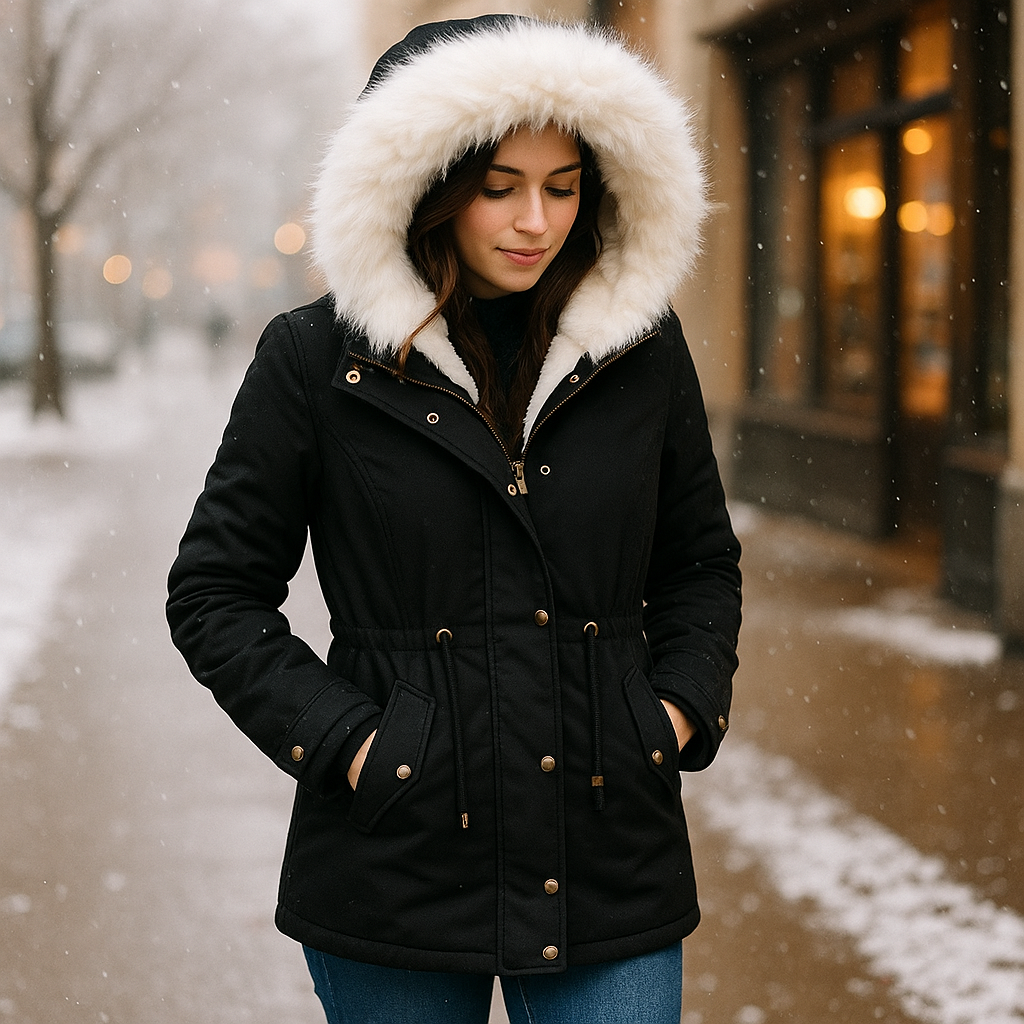 WOLFF – Elegancka Zimowa Kurtka z Kapturem i Guzikami