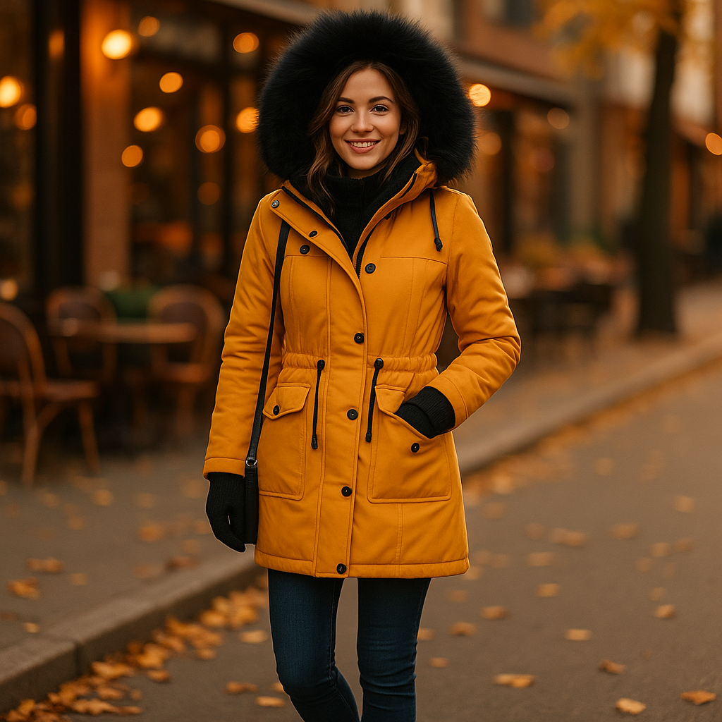 Vivano FRIEDA Ciepły Płaszcz Modowy