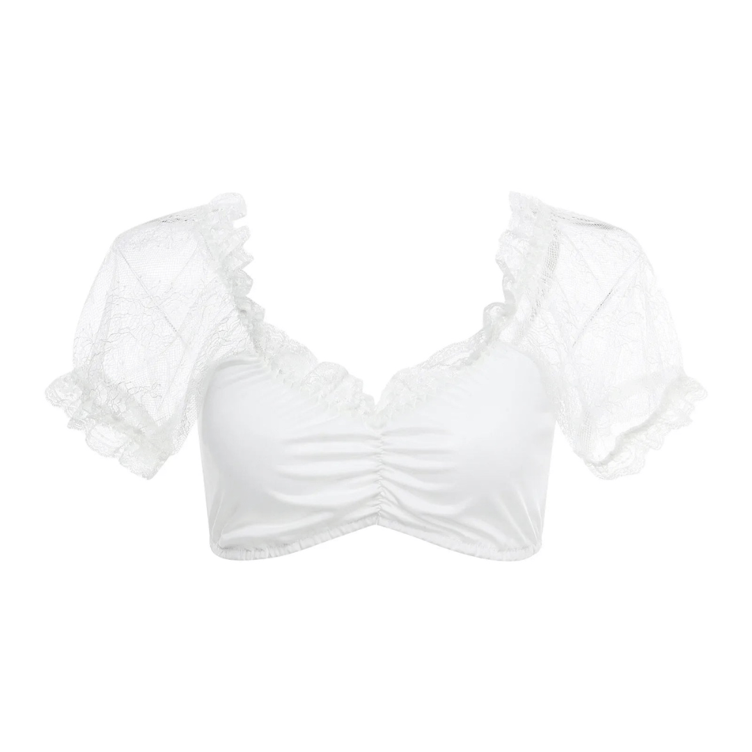 Damska Dirndlbluse - Miękki materiał - Elegancki wygląd na Oktoberfest - vivano - warszawa