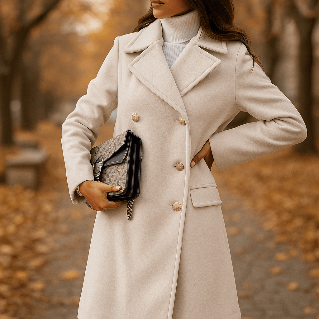 Damska kurtka - Dwurzędowa - Długie rękawy - Klapowy kołnierz - vivano - warszawa