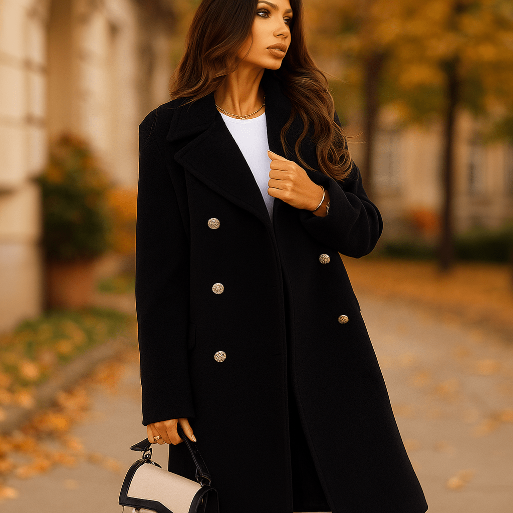 Damska kurtka - Dwurzędowa - Długie rękawy - Klapowy kołnierz - vivano - warszawa