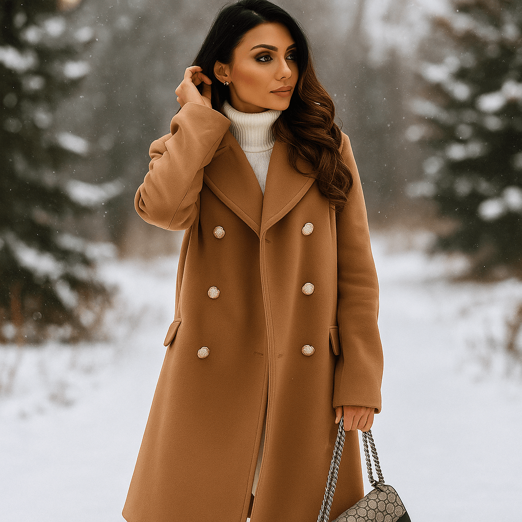 Damska kurtka - Dwurzędowa - Długie rękawy - Klapowy kołnierz - vivano - warszawa