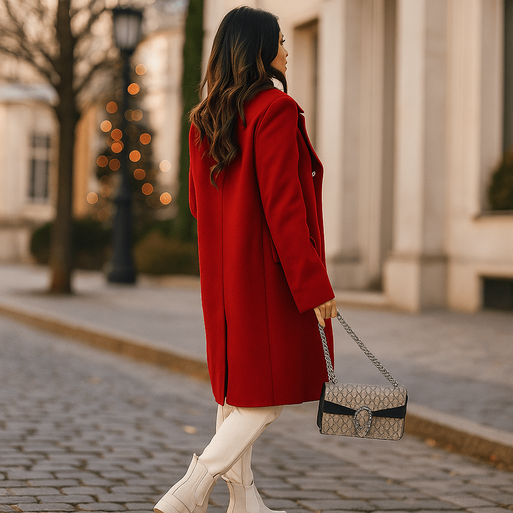 Damska kurtka - Dwurzędowa - Długie rękawy - Klapowy kołnierz - vivano - warszawa