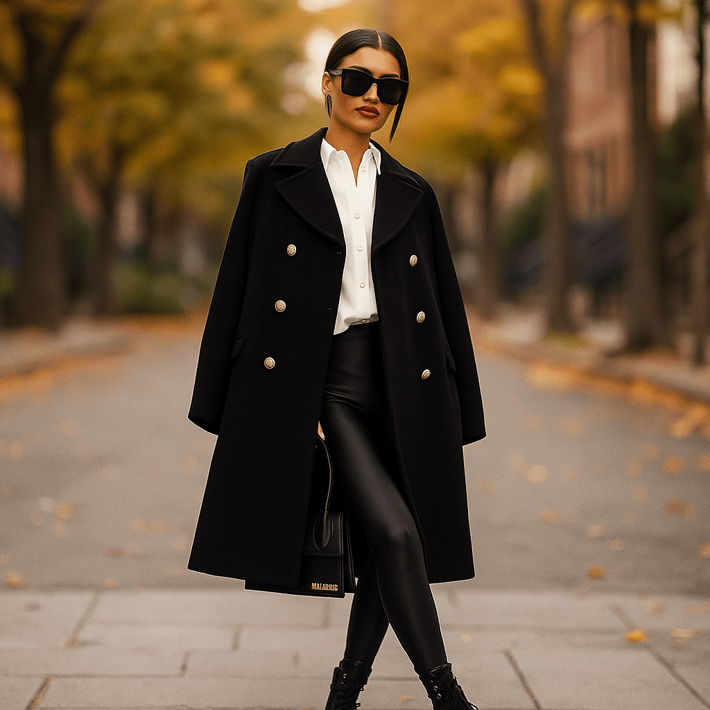 Damska kurtka - Dwurzędowa - Długie rękawy - Klapowy kołnierz - vivano - warszawa