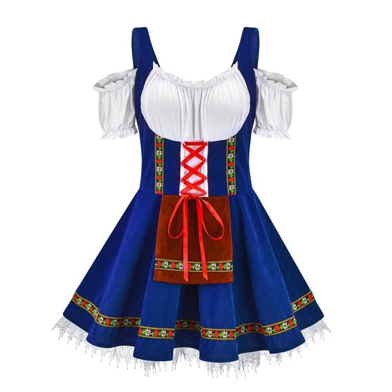 Damska Mini Dirndl Sukienka - Lekki Materiał - Elegancka Moda Trachten na Oktoberfest - vivano - warszawa