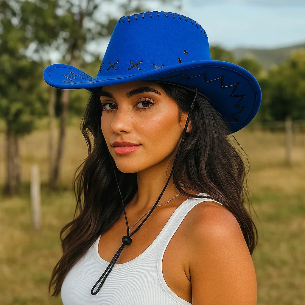 Damski Kapelusz Kowbojski – Styl z Dekoracyjnymi Szwami - vivano - warszawa