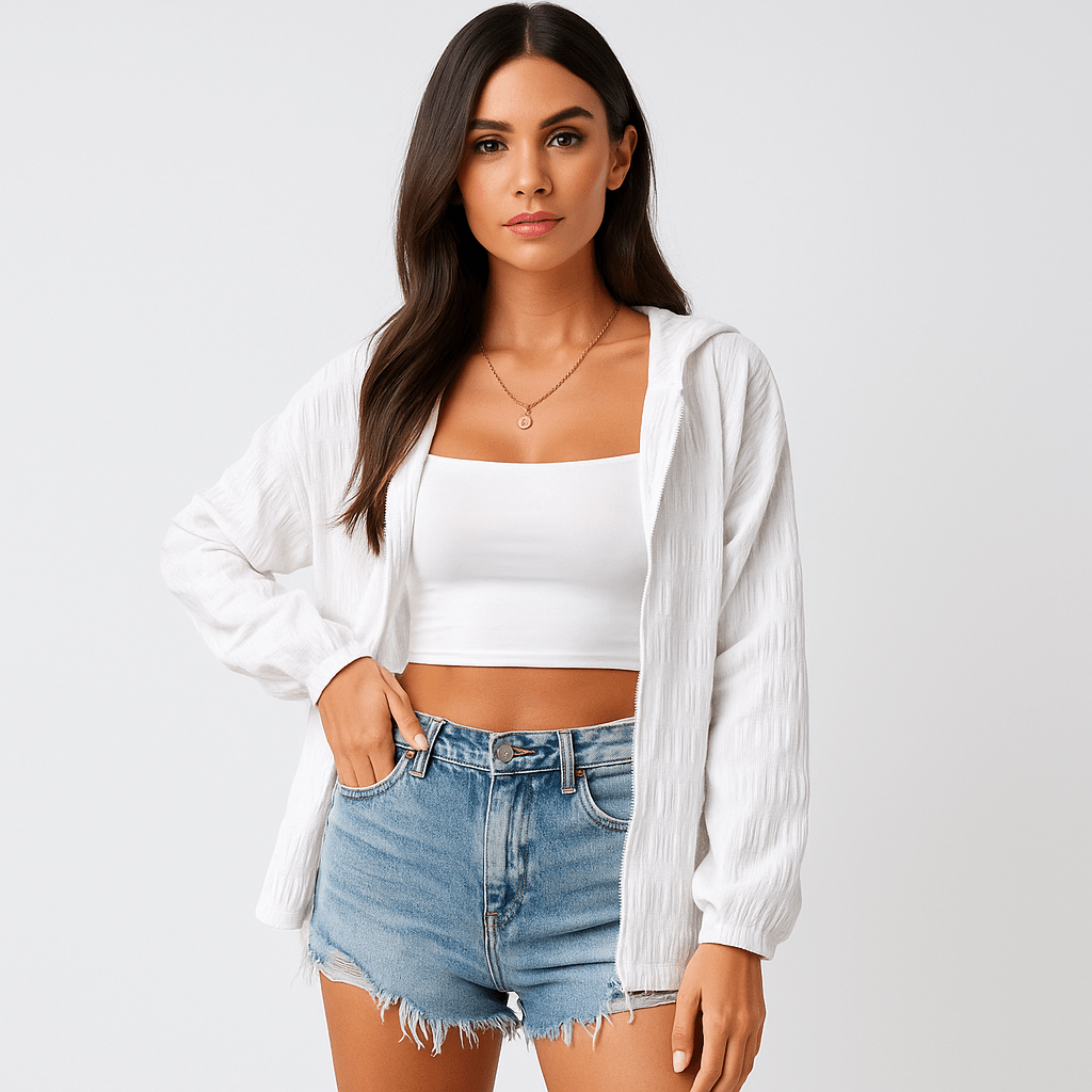 Damski Lekki Kardigan z Kapturem - Stilla - Komfort i Styl - vivano - warszawa