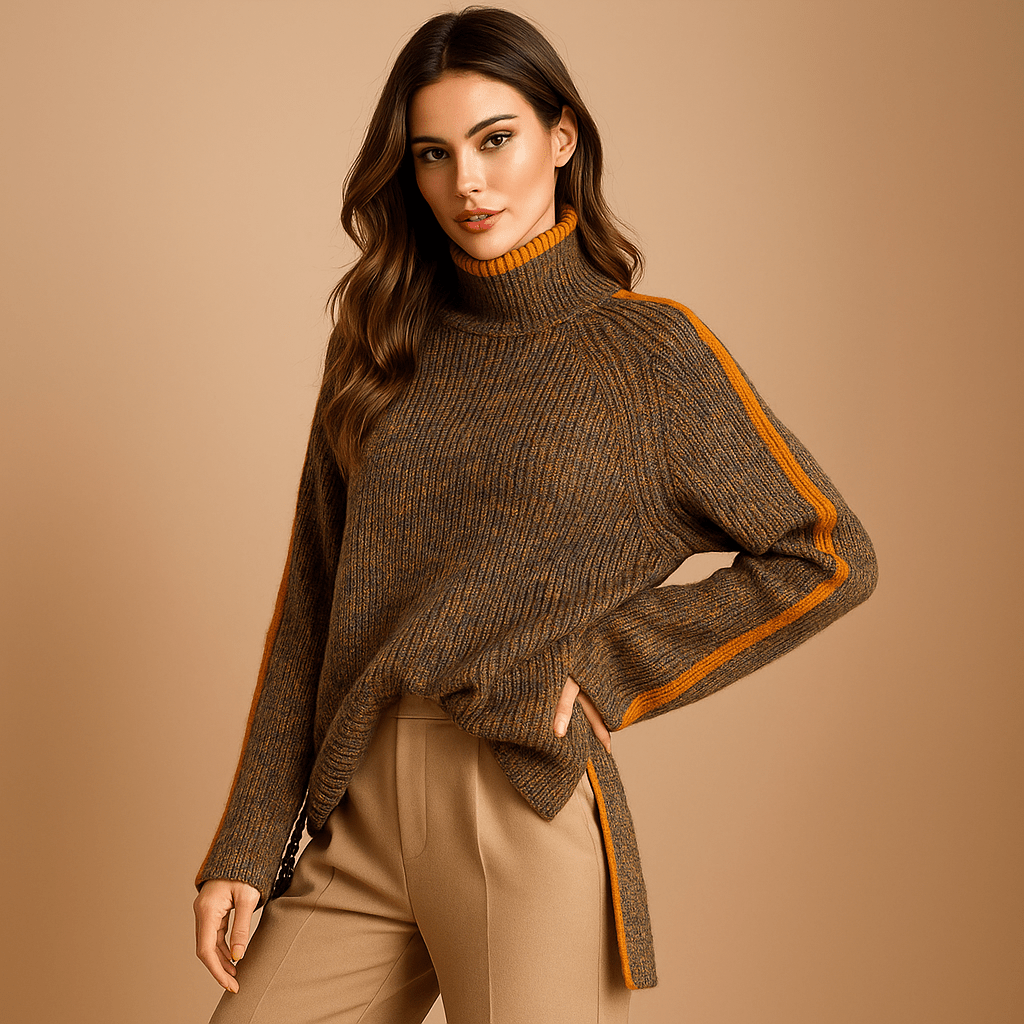 Damski Sweter z Golfem - Oversized Komfort - Stylowe Zimowe Ciepło - vivano - warszawa